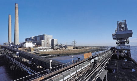 1. Days are numbered. Npower plans to replace this 1,000-MW coal-fired plant in Tilbury, UK, with a new, two-unit, 1,600-MW supercritical coal station. Courtesy: RWE npower 