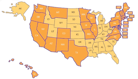 1. In the majority. More than half of all U.S. states (darker) have enacted a renewable portfolio standard. Source: U.S. Department of Energy&rsquo;s Energy Efficiency and Renewable Energy program