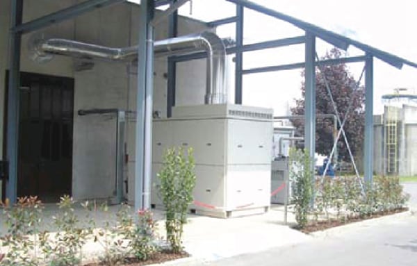 The Capstone CR200 installed at the Cossato Spolina wastewater treatment plant burns waste biogas produced by the plant and now supplies all of the plant’s electricity needs