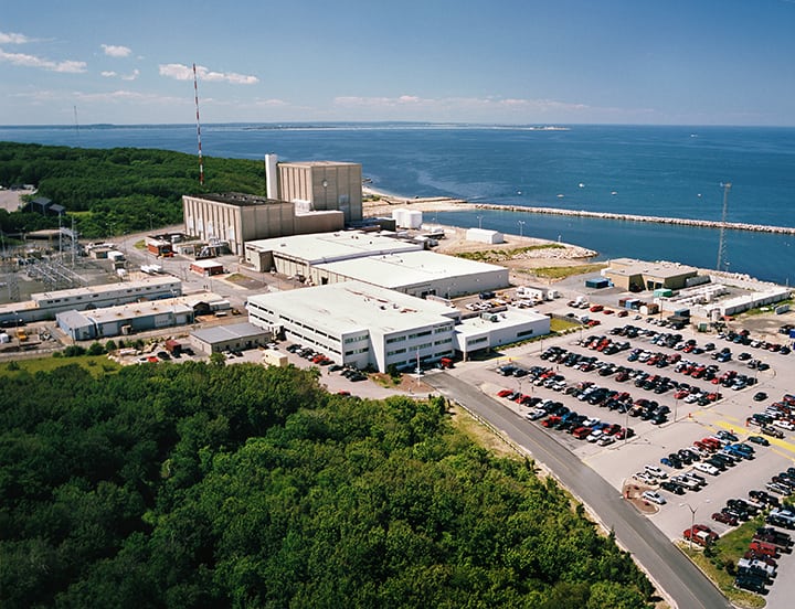 The 688-MW Pilgrim plant began commercial operation Dec. 1, 1972. On Oct. 13, 2015, Entergy announced it would close the plant—located in Plymouth, Mass.—by June 2019 for economic reasons. Courtesy: Entergy Nuclear