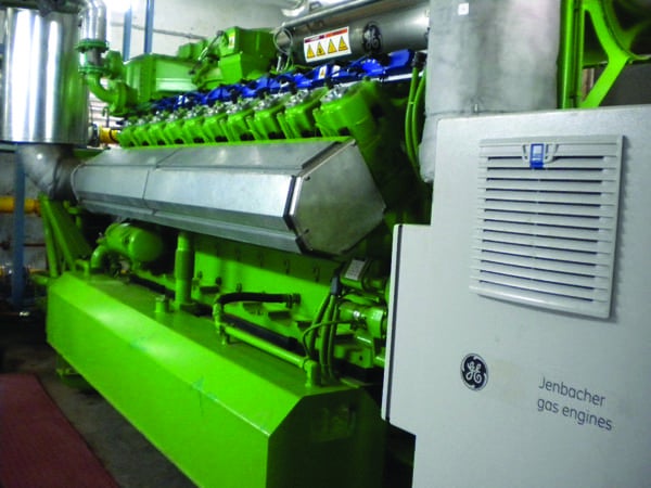 3.The internet of CHP things. Clarke Energy is working with GE to deploy the latter’s Asset Performance Management (APM) software across all of the Jenbacher engines in Clarke’s customer network. The APM software will allow for remote monitoring and predictive analytics that promise to reduce downtime and maintenance costs while increasing profitability, GE says. This Jenbacher CHP system operates on biogas at the Maize Products Kathawada corn milling plant in Gujarat, India. Courtesy: Clarke Energy