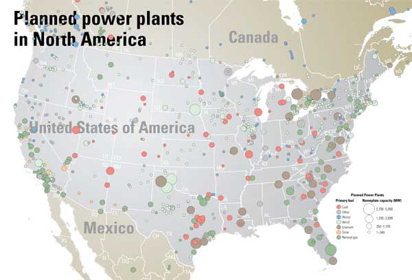Planned Power Plants in North America