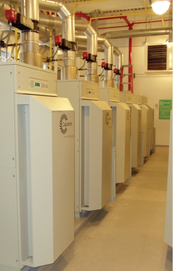 Twelve Capstone C65 Hybrid UPS microturbines equipped with heat recovery meet the electricity, heating, and cooling needs of the just-completed Syracuse University data center.