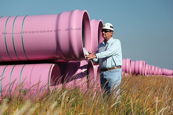 Fifteen miles of 30-inch-diameter plastic piping are used to move treated wastewater from the Lakeland treatment plant to Polk Power Station.