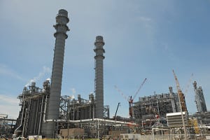 HRSG with gasifier structure to right.