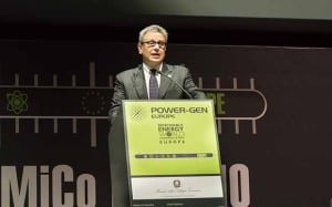 Enrico Viale, head of global thermal generation for the Italian energy company Enel, gave the keynote presentation at Power-Gen Europe on June 21, 2016 in Milan. Courtesy: Lee Buchsbaum