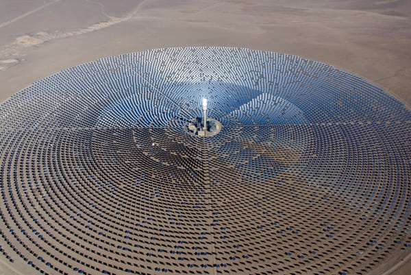 4.Solar economics. The cost of solar power continues to drop rapidly. The Crescent Dunes concentrating solar power plant in Nevada cost about $1 billion and required a loan guarantee from the Department of Energy, but follow-up projects from developer Solar Reserve are expected to see about 30% lower construction costs and are being built with 100% commercial financing. Courtesy: Solar Reserve