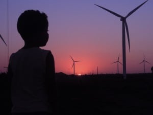 Boy_WindTurbine_Sunset