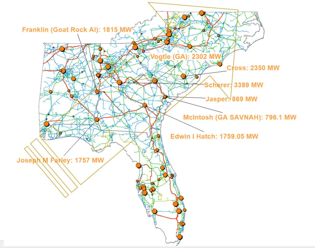 Major electric grid infrastructure in path of Hurricane Michael Source: ABB Velocity Suite, 2018 