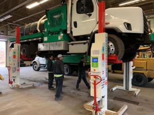 public works truck on earthlift
