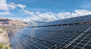 Solar Panels with Mojave Desert