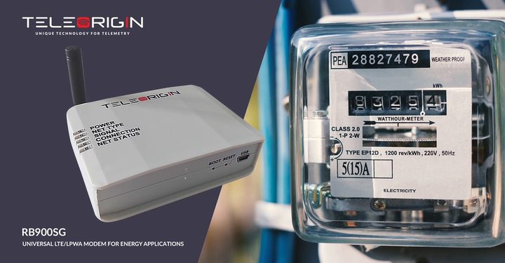 Intelligent metering system in energy meters using the modem RB900SG