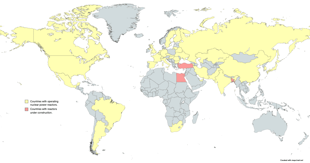 Države z jedrskimi reaktorji