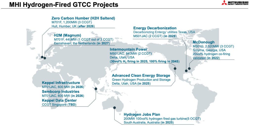 Along with ACES, Mitsubishi Power is developing hydrogen gas-fired projects. Courtesy: MHI