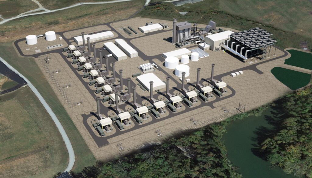 The Tennessee Valley Authority has embarked on a fast-track project to replace the 1.3-GW Kingston Fossil Plant in Tennessee with a 1.5-GW modern complex. GE Vernova will supply 16 aeroderivative LM6000VELOX* dual fuel DLE (dry low emissions) gas turbine and generator packages, which are expected to deliver 850 MW of flexible power when they begin operating in 2028 at TVA’s Kingston site. Courtesy: GE Vernova