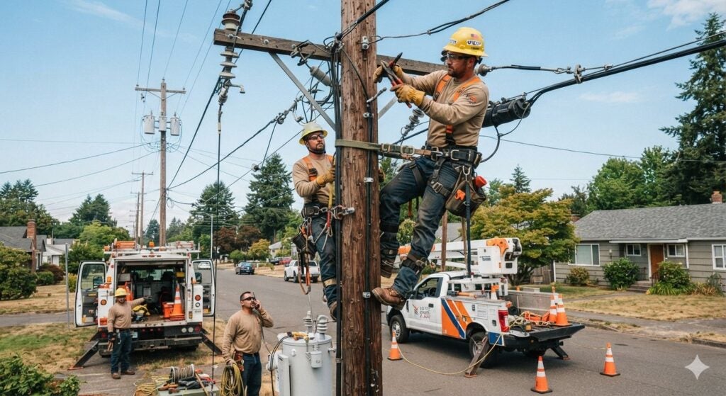 electric utility workers